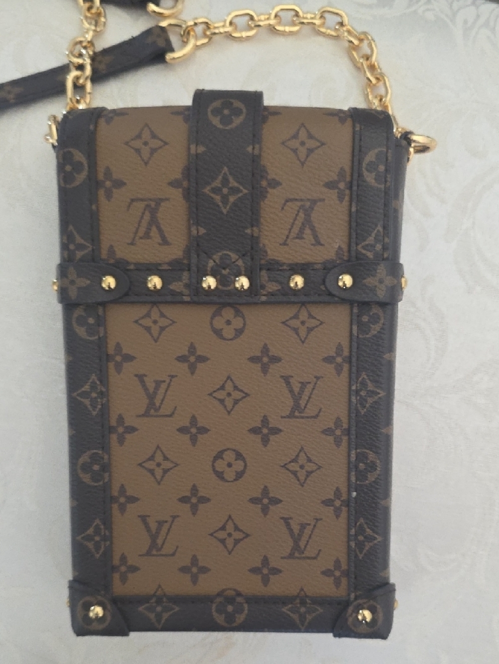 Louis Vuitton Brown Monogram Trunk Crossbody Bag with Gold Hardware - Picture 3 of 4